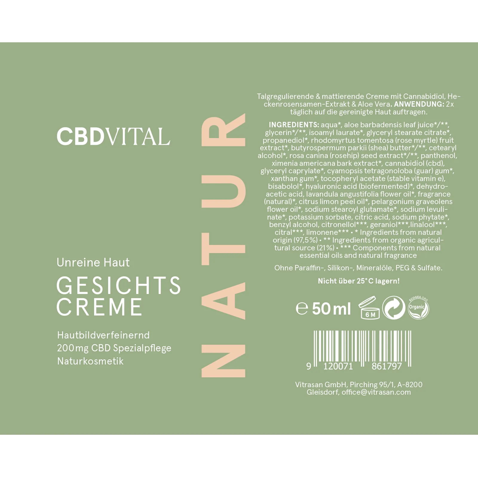 CBD VITAL Crema Viso Pelle Impura