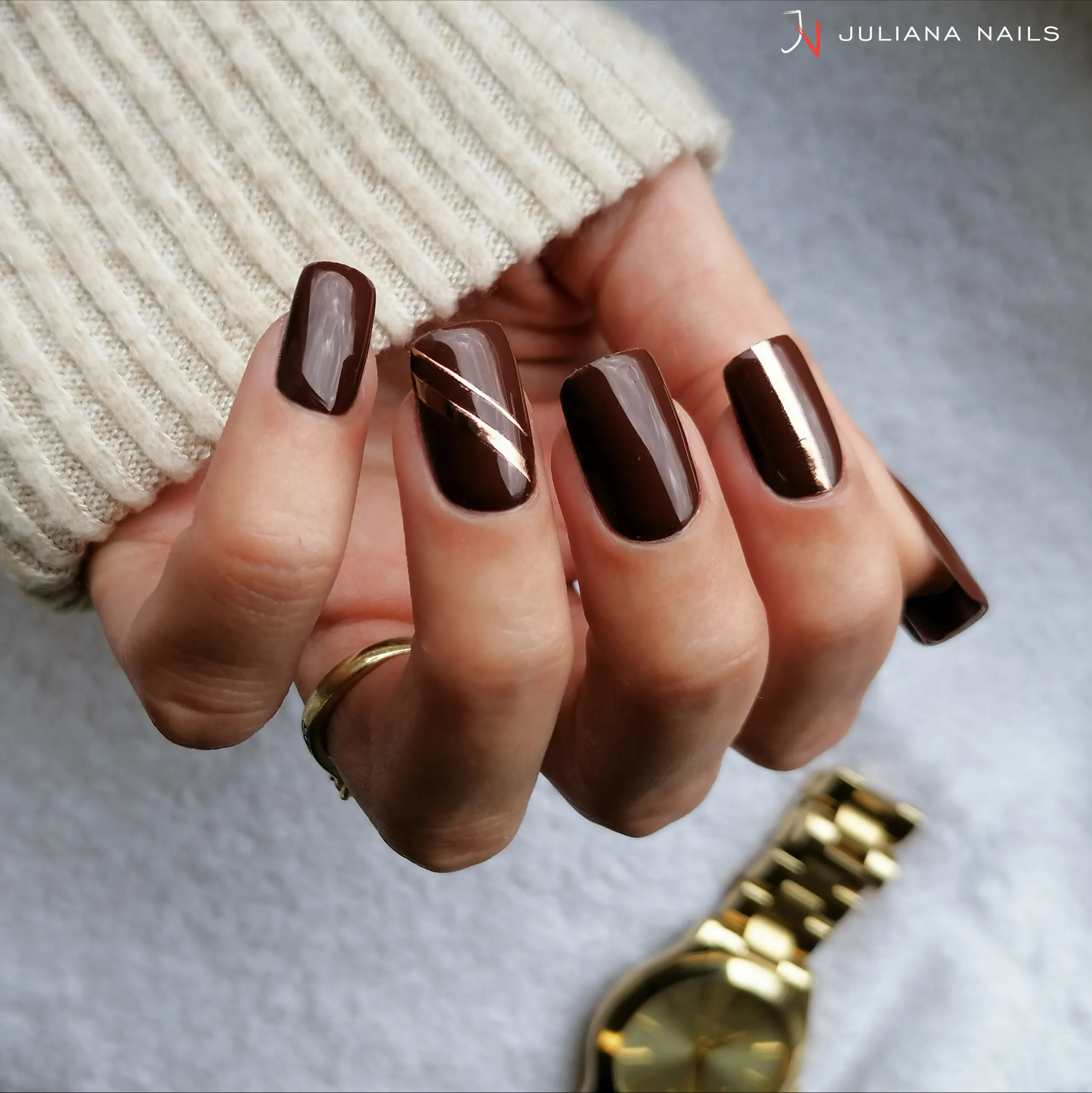 Nägel mit Juliana Nails Gel Lack in Braun