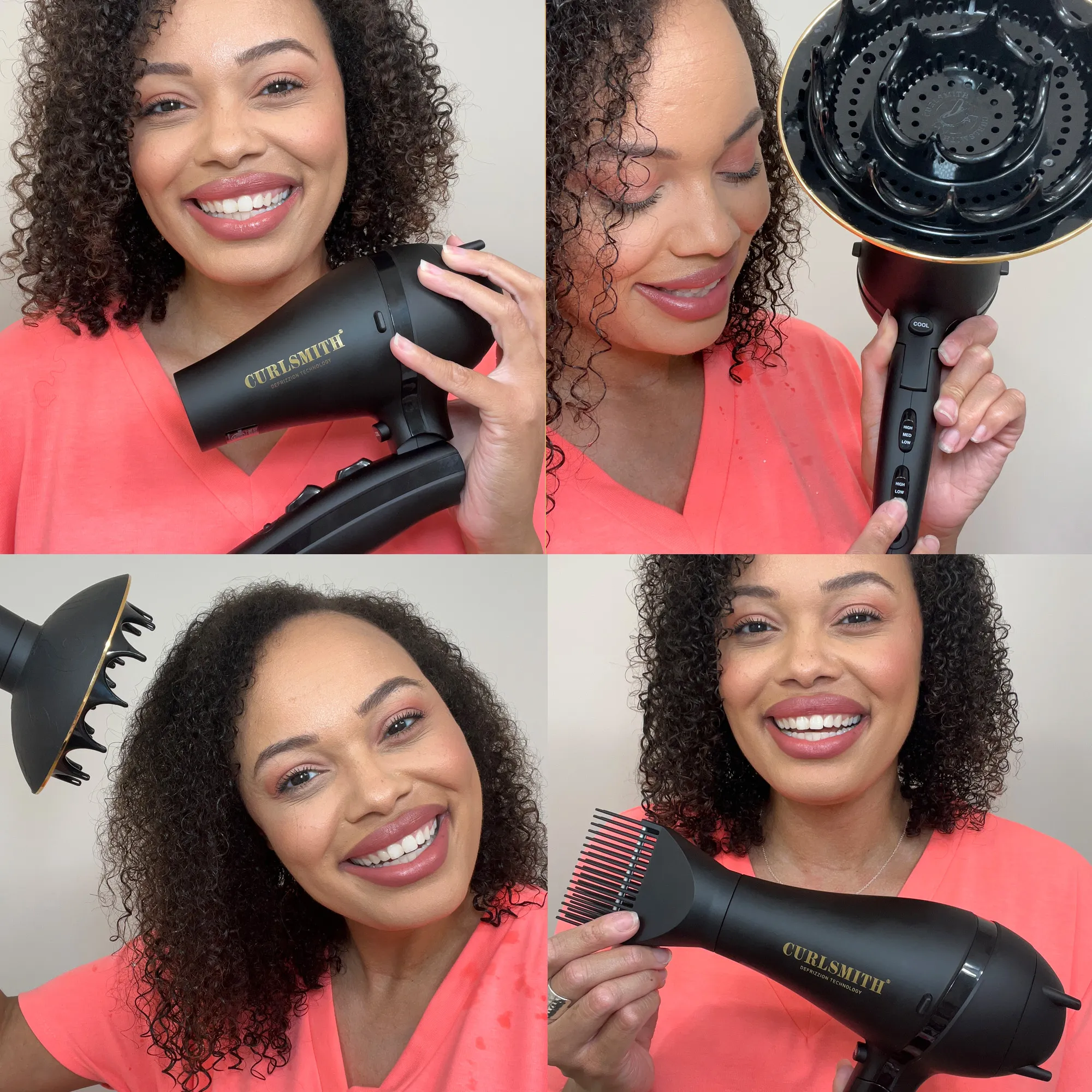 Hot Tools Curlsmith Travel Defrizzion asciugacapelli incl. diffusore XL