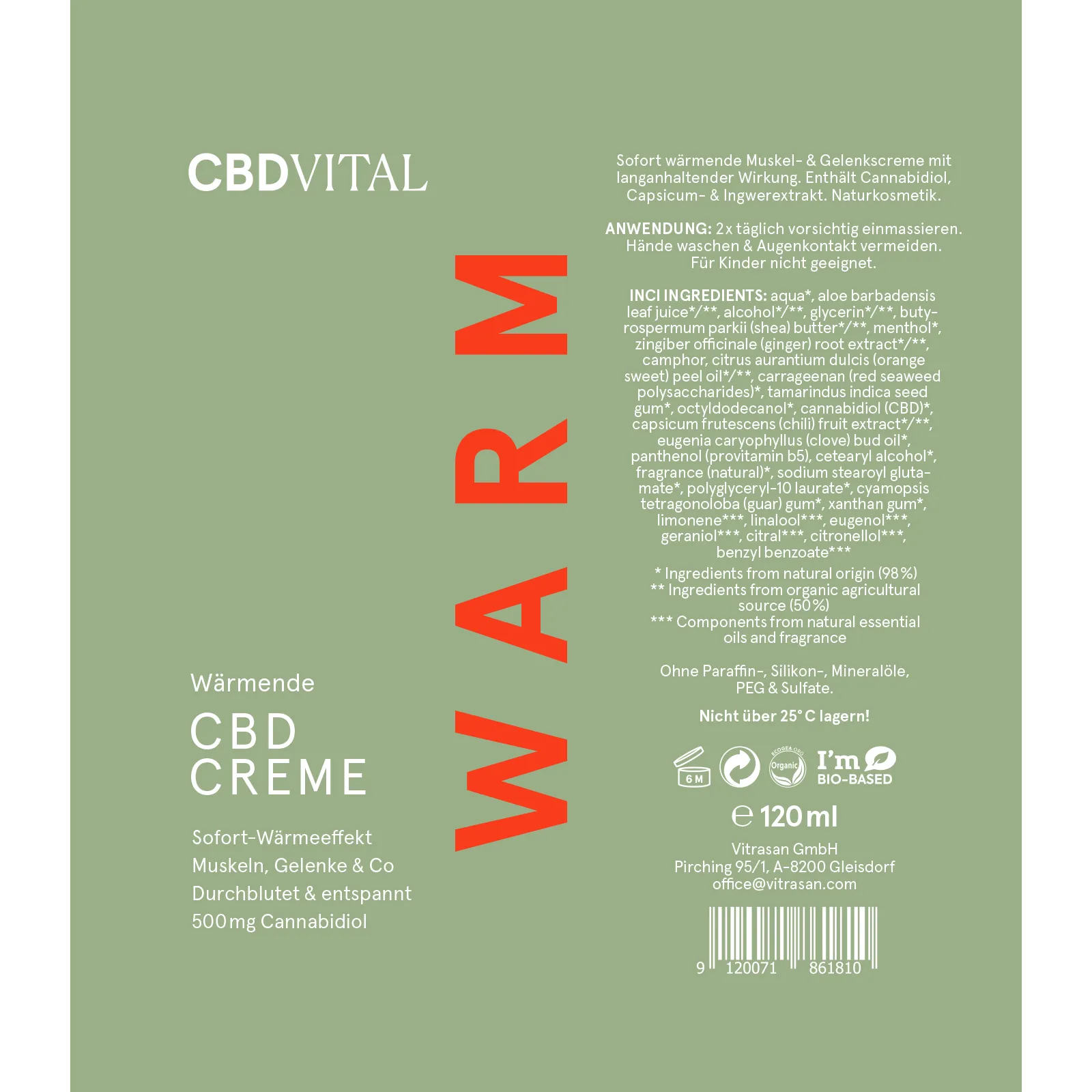 Crema riscaldante CBD VITAL