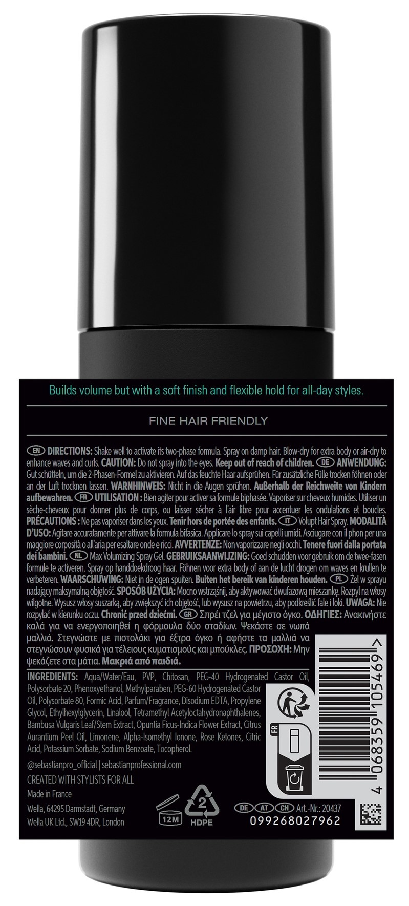 Sebastian Volupt Spray Spray Gel Volumizzante