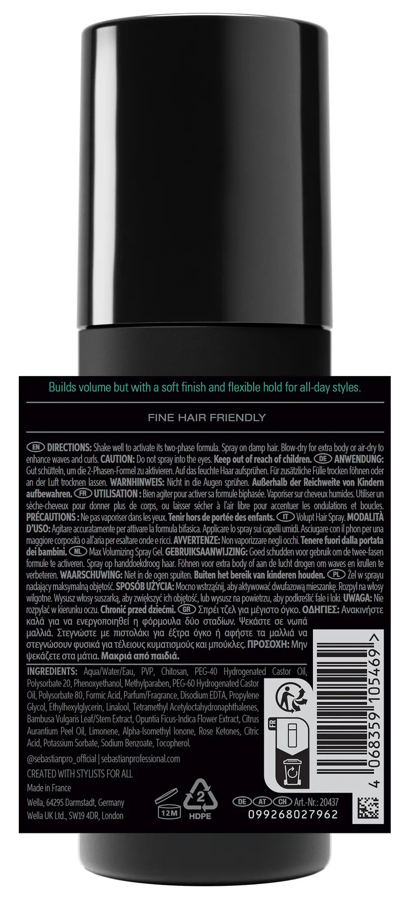 Sebastian Volupt Spray Spray Gel Volumizzante