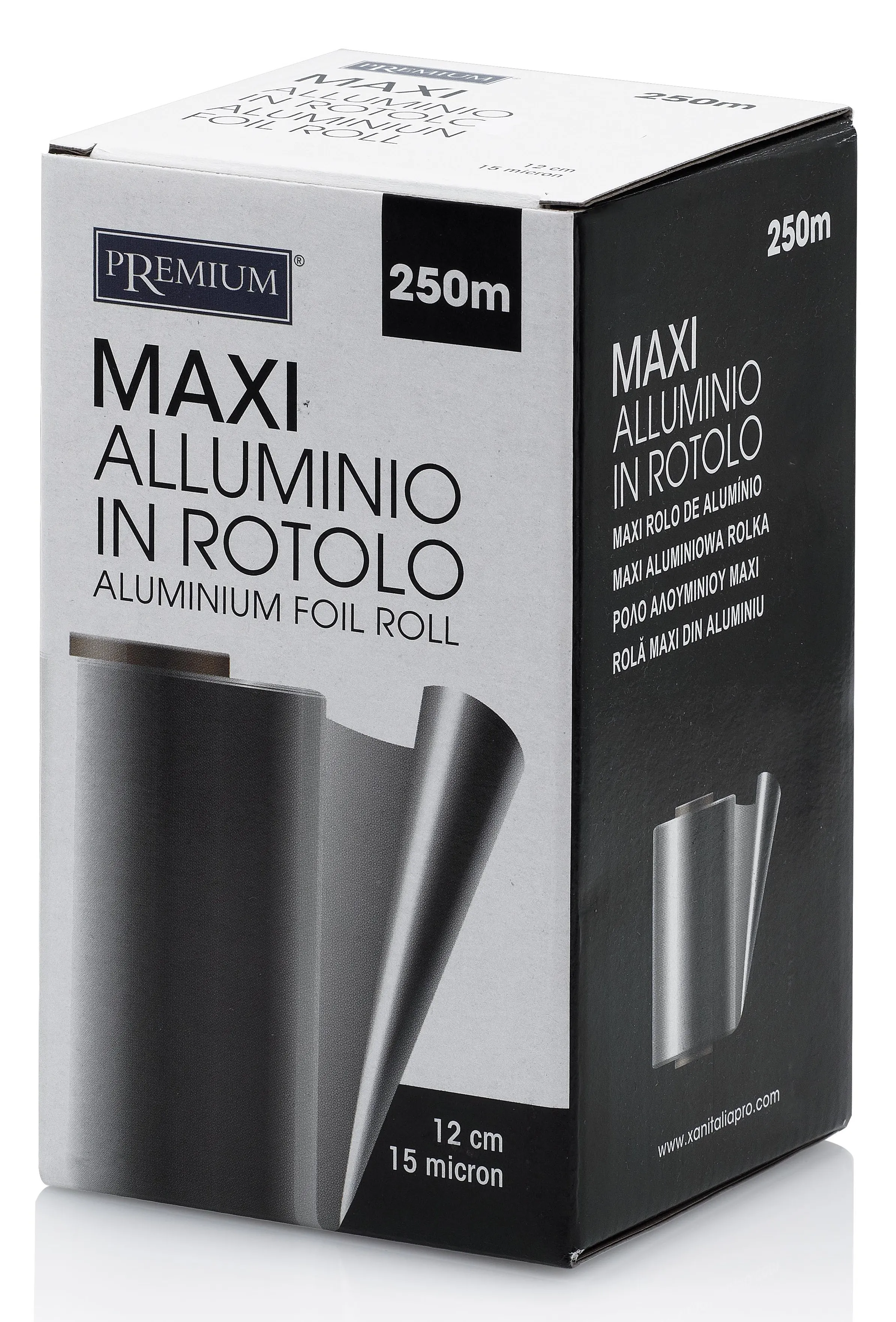 Xanitalia Premium Maxi Foglio di alluminio 250 m 12 cm 15 μm Scatola 12 pezzi