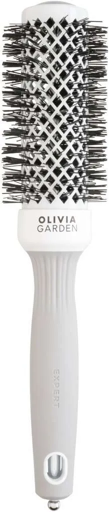 Olivia Garden Expert Blowout Shine Spazzola rotonda bianco e grigia