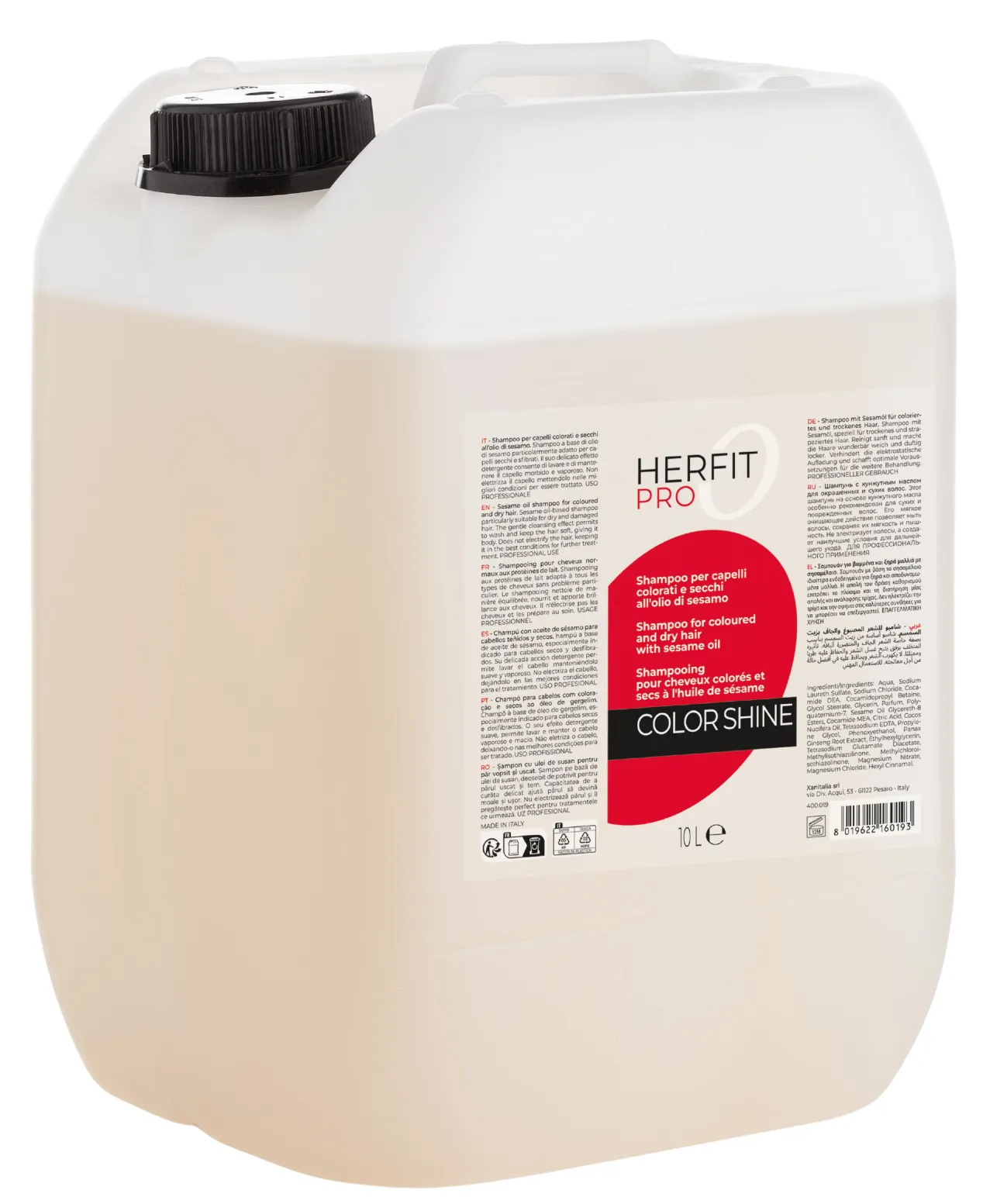 Xanitalia Herfit Pro Shampoo per capelli colorati e secchi 10L