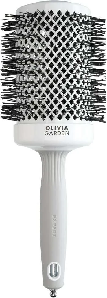 Olivia Garden Expert Blowout Shine Spazzola rotonda bianco e grigia