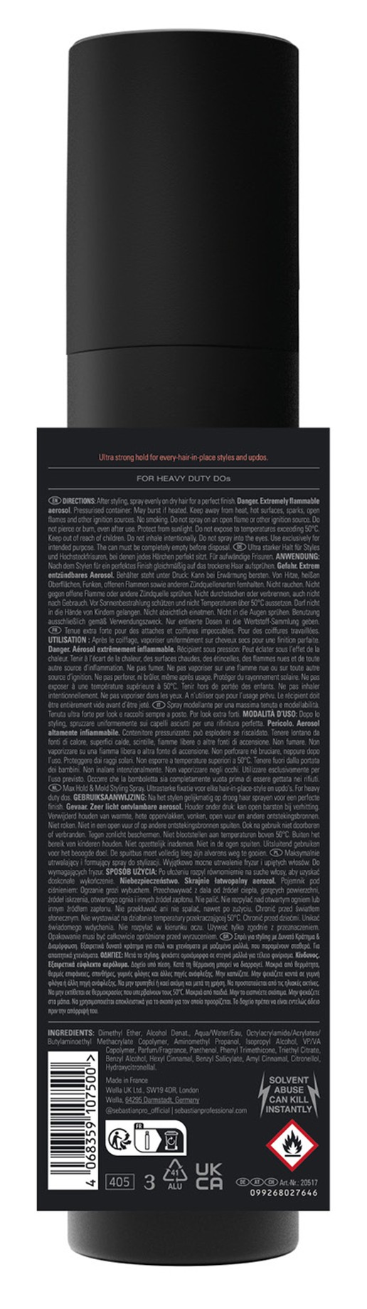 Sebastian Shaper Fierce Spray Fissante Max Hold