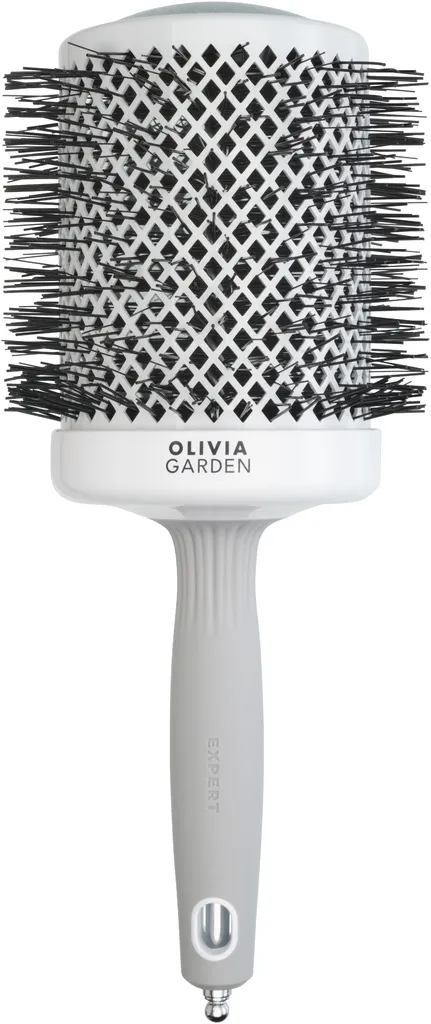 Olivia Garden Expert Blowout Shine Spazzola rotonda bianco e grigia