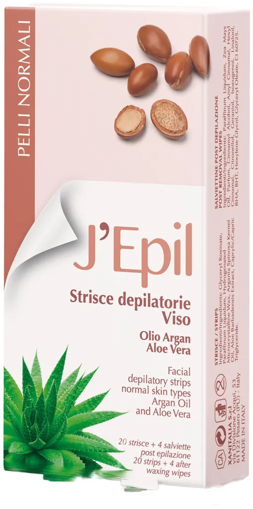Xanitalia Strisce depilatorie viso - Argan e Aloe vera
