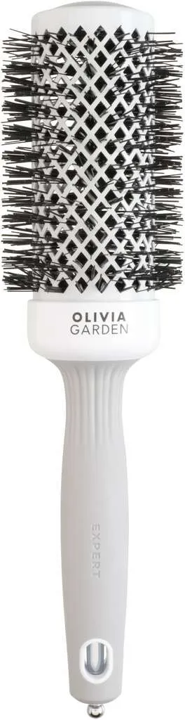 Olivia Garden Expert Blowout Shine Spazzola rotonda bianco e grigia