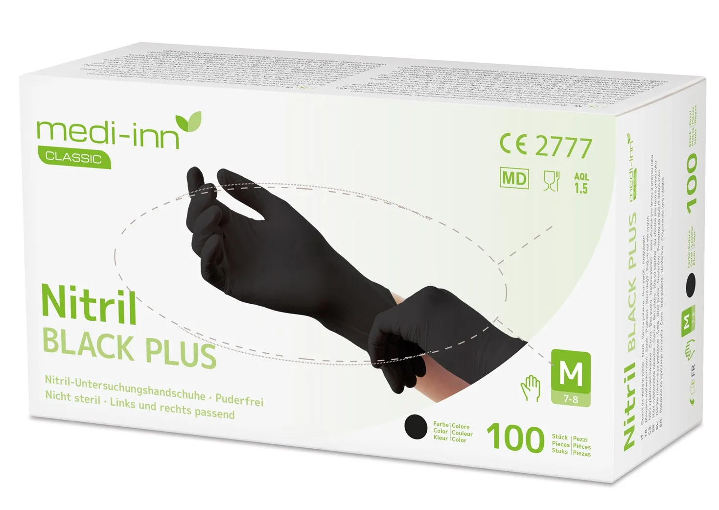 Medi-Inn Guanti in nitrile Black Plus Guanti monouso neri senza talco