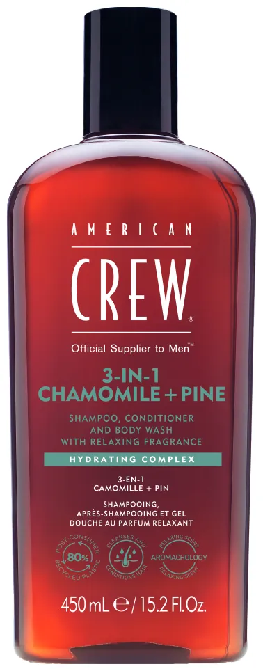 American Crew 3in1 Chamomile & Pine Shampoo, Conditioner & Body Wash - 250 ml