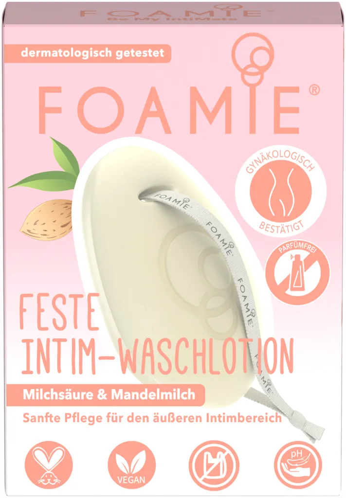 Foamie detergente intimo solido con acido lattico e latte di mandorle