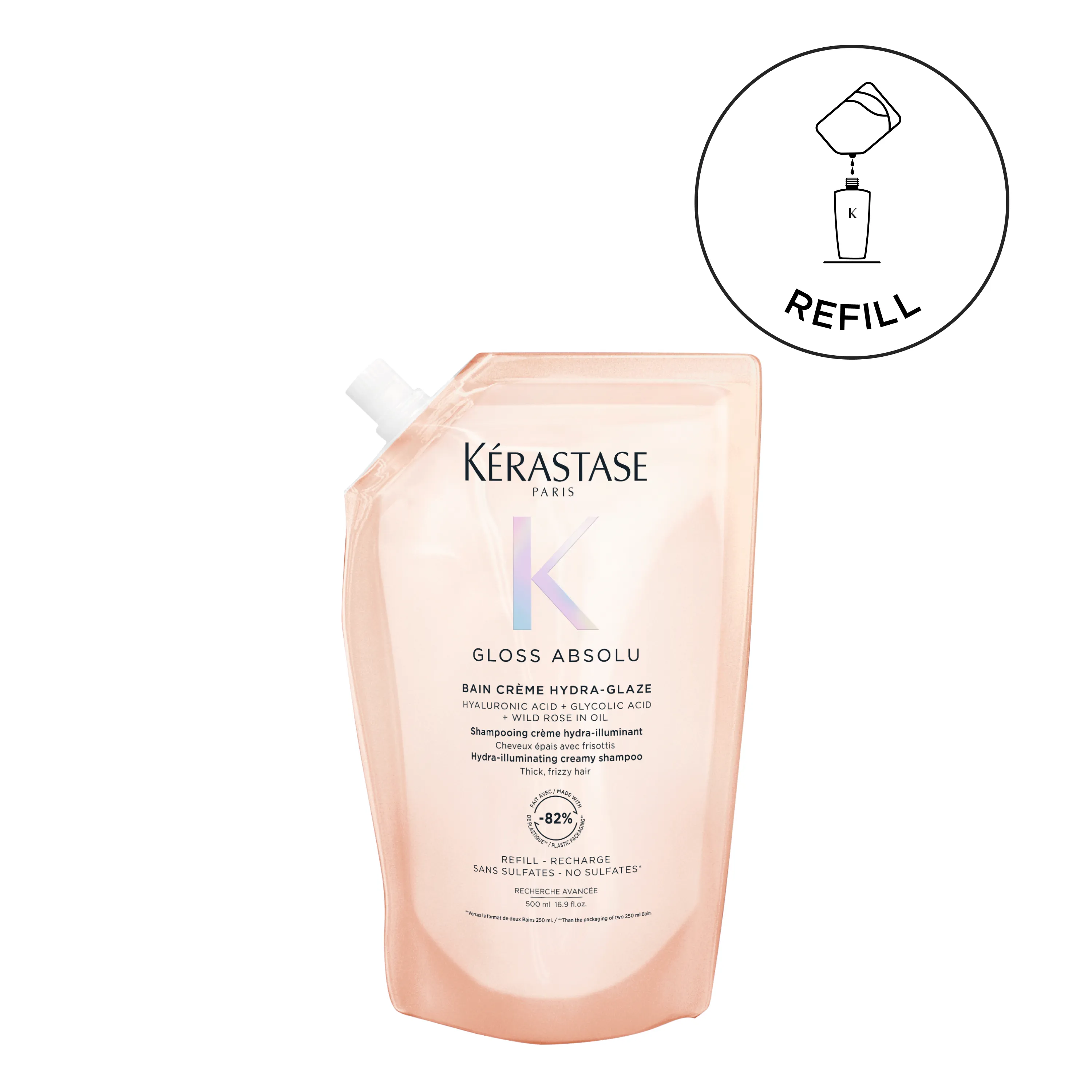 Kérastase Gloss Absolu Bain Crème Hydra Glaze Refill Pouch 500 ml