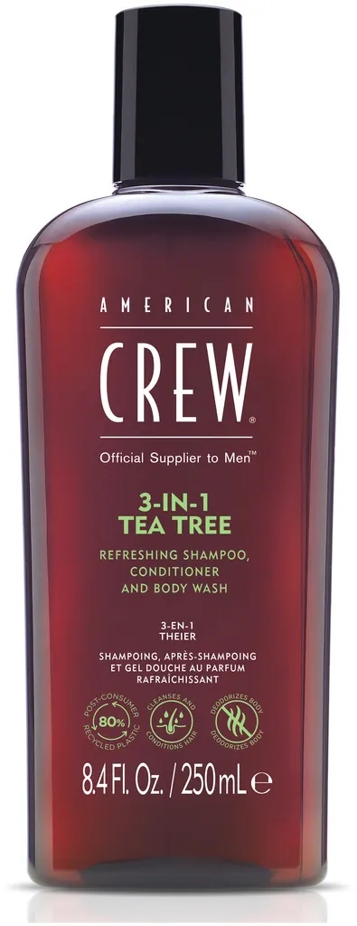 American Crew 3 in 1 Tea Tree Shampoo - 250 ml