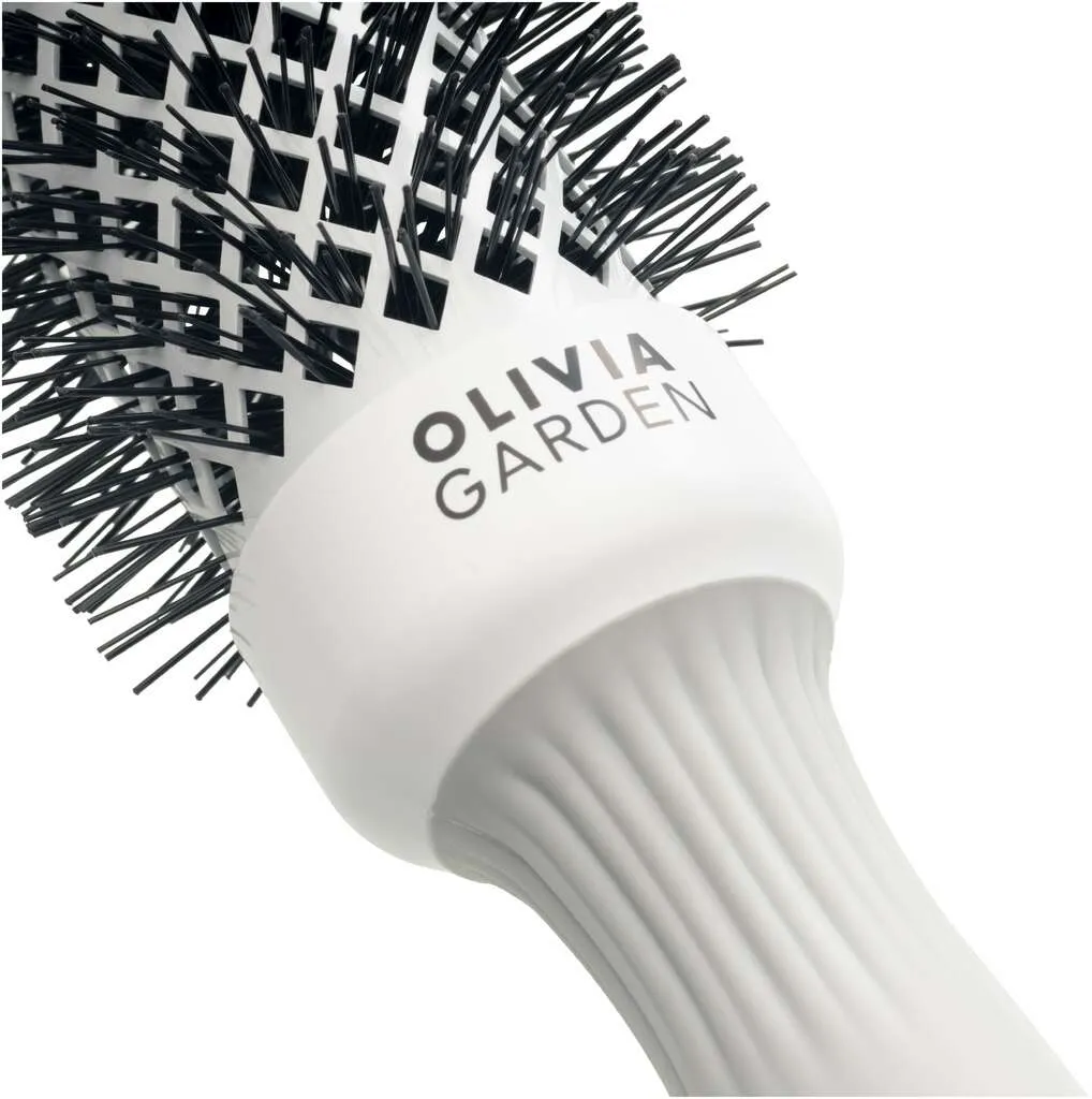 Olivia Garden Expert Blowout Shine Spazzola rotonda bianco e grigia