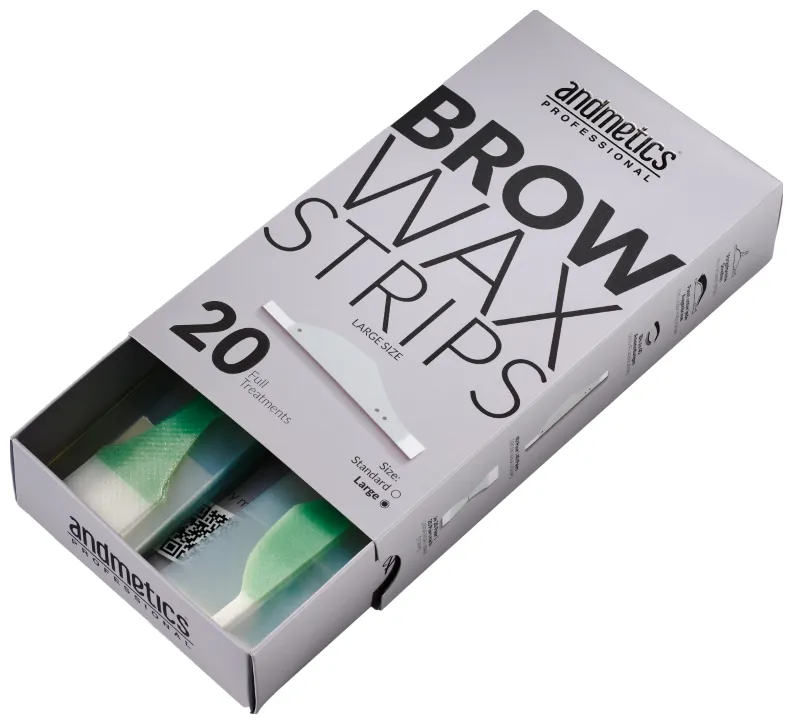 andmetics professional BROW Wax Strips Large - 20 pz