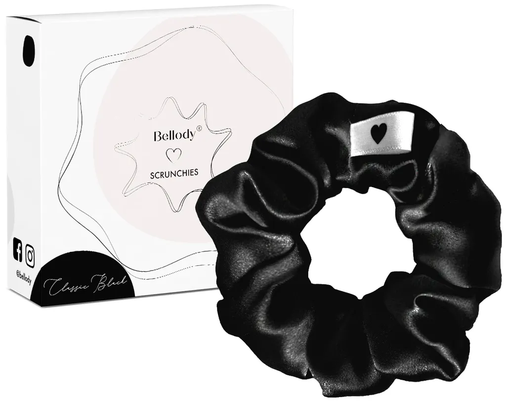 Bellody scrunchie in seta - Classic Black
