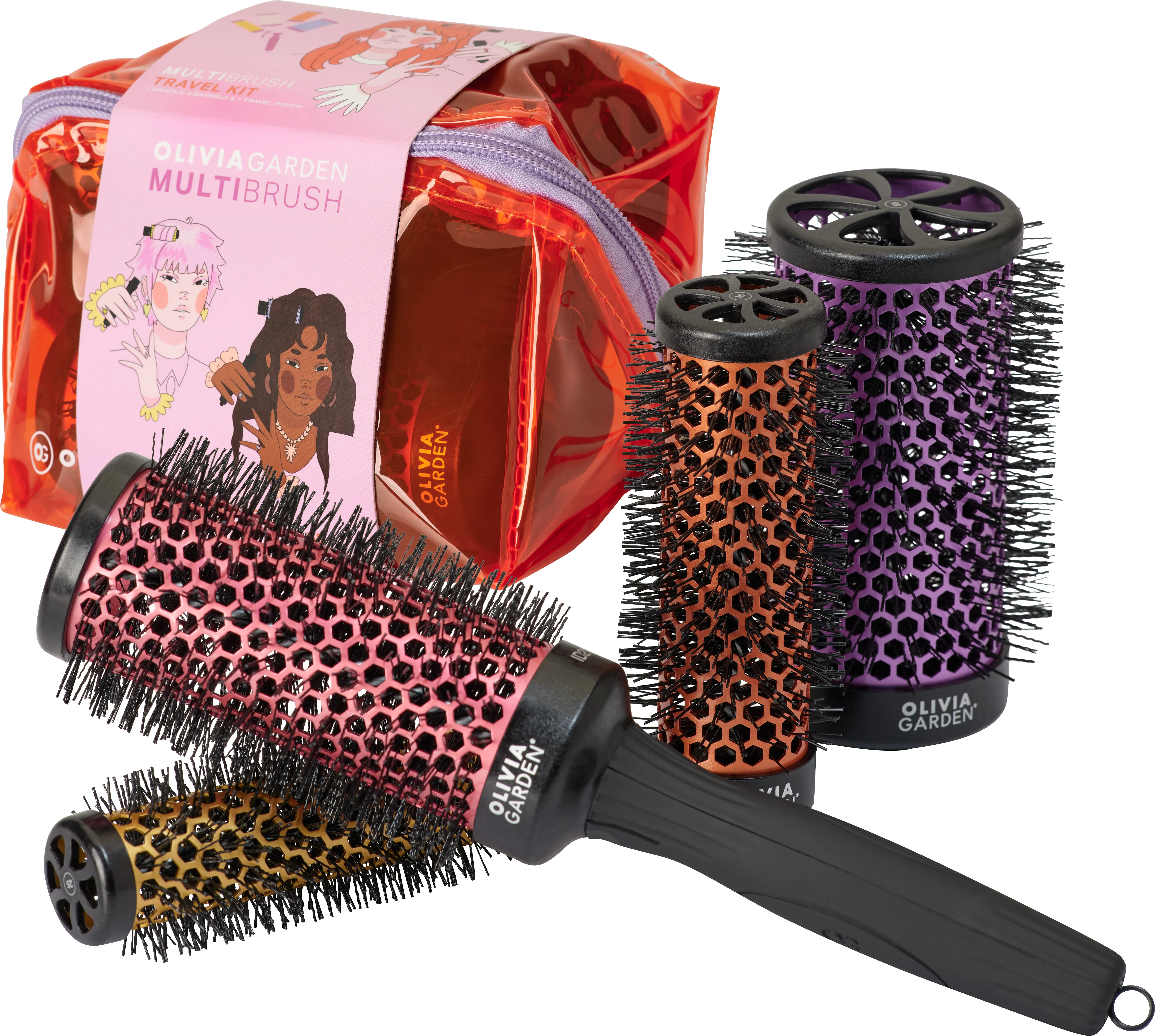 Olivia Garden Travel Kit (25/35/45/55 mm + con manico)