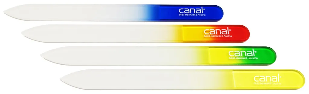Canal Glass Nail File with Coloured Handle - 8 cm