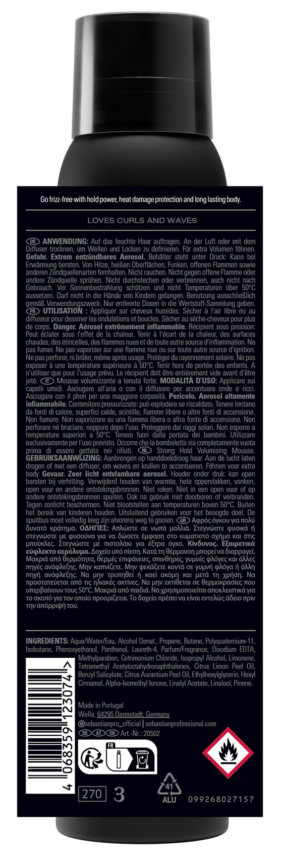 Sebastian Mousse Forte Forte tenuta volumizzante Mousse