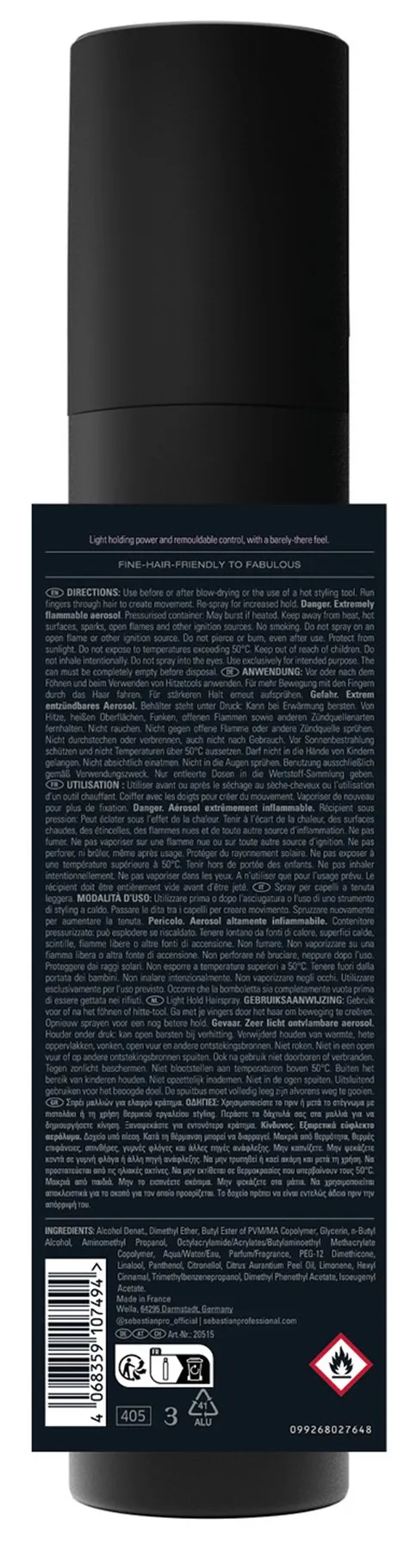 Sebastian Shaper Zero Gravity Spray per Capelli a Tenuta Leggera